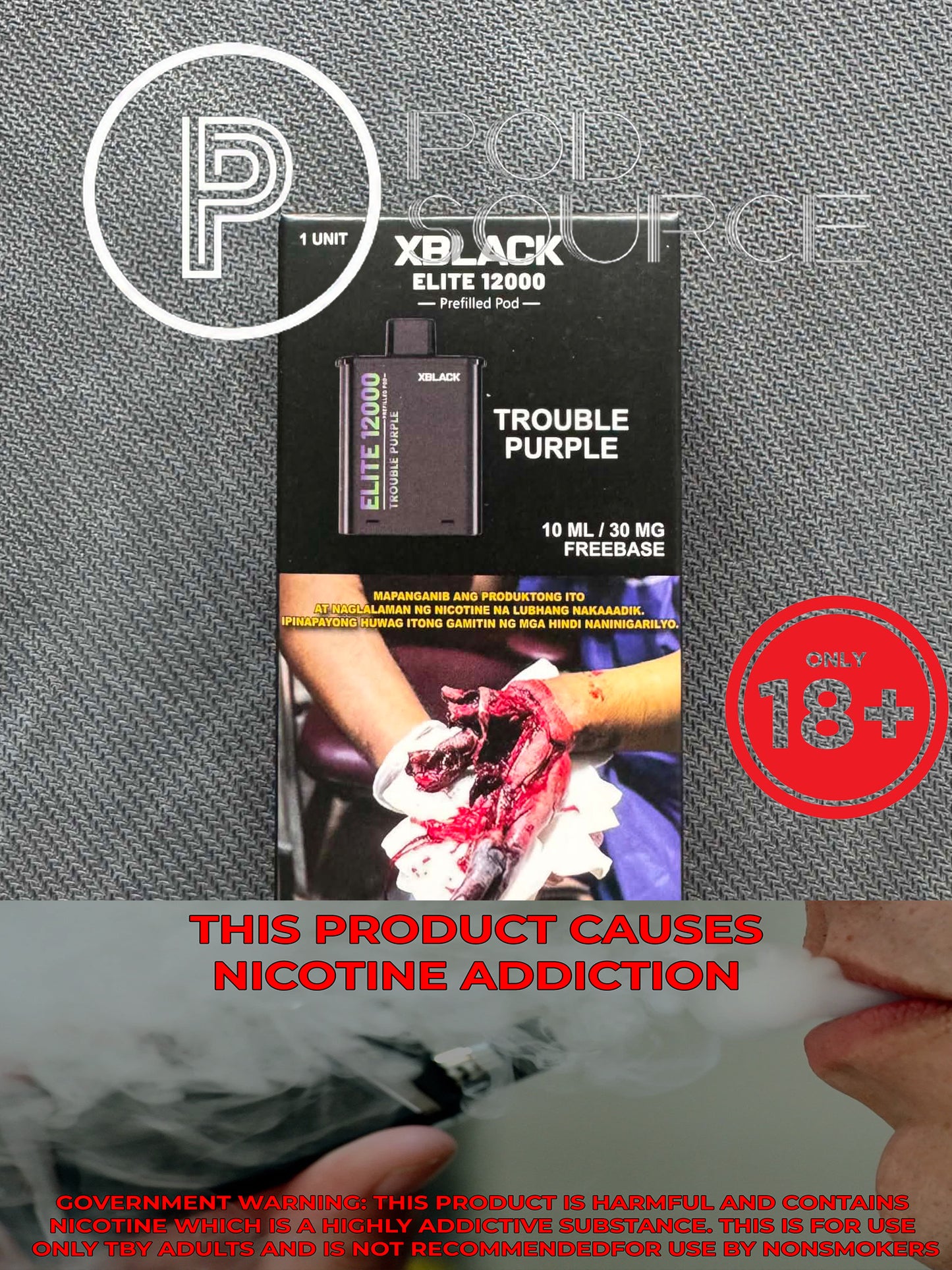 Black Elite V2 12,000 Puffs Disposable Pods