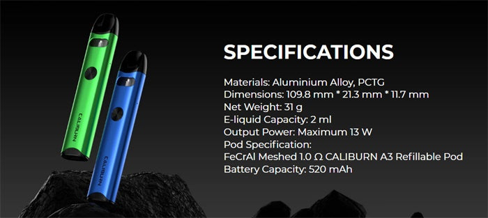 Uwell Caliburn A3 Pod System 520 mAh