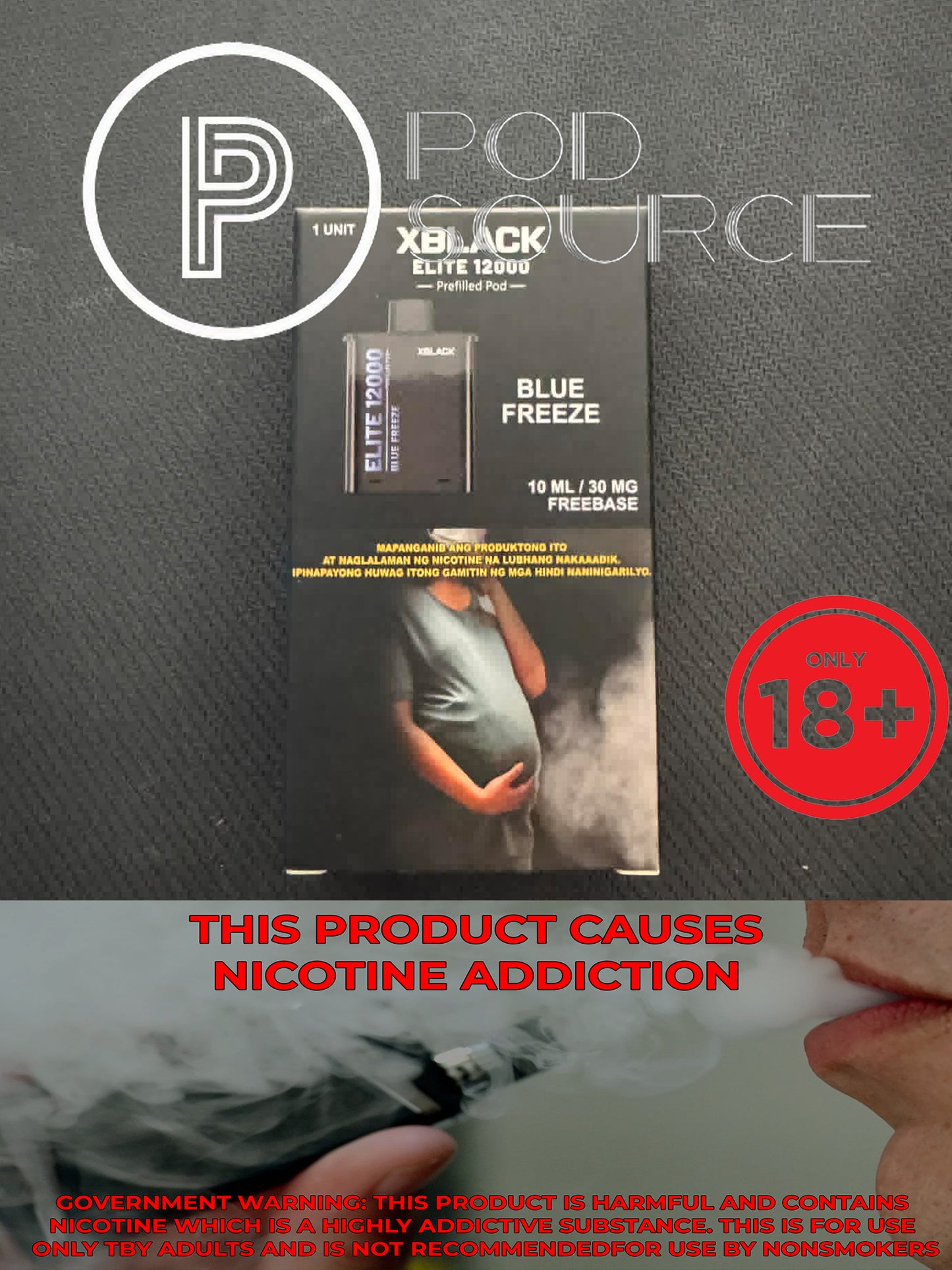 Black Elite V2 12,000 Puffs Disposable Pods