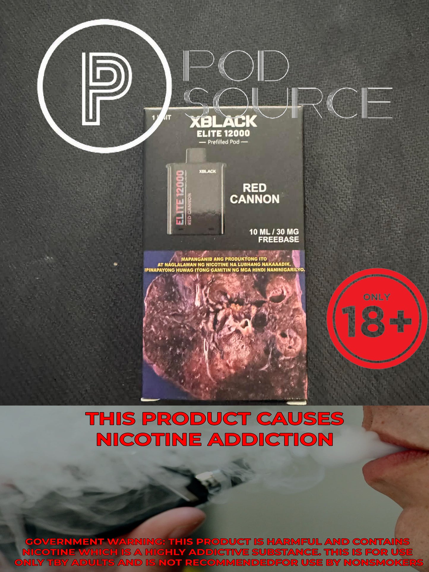 Black Elite V2 12,000 Puffs Disposable Pods