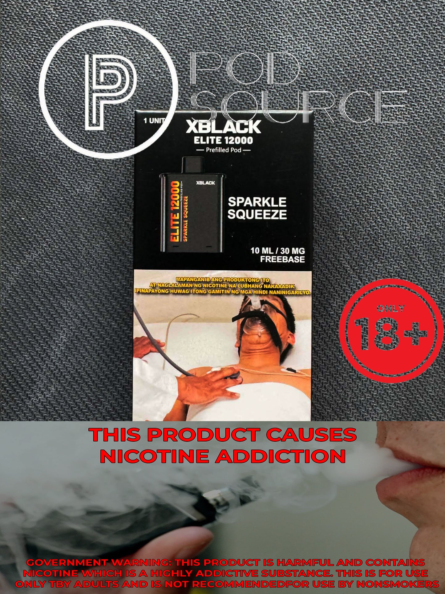 Black Elite V2 12,000 Puffs Disposable Pods