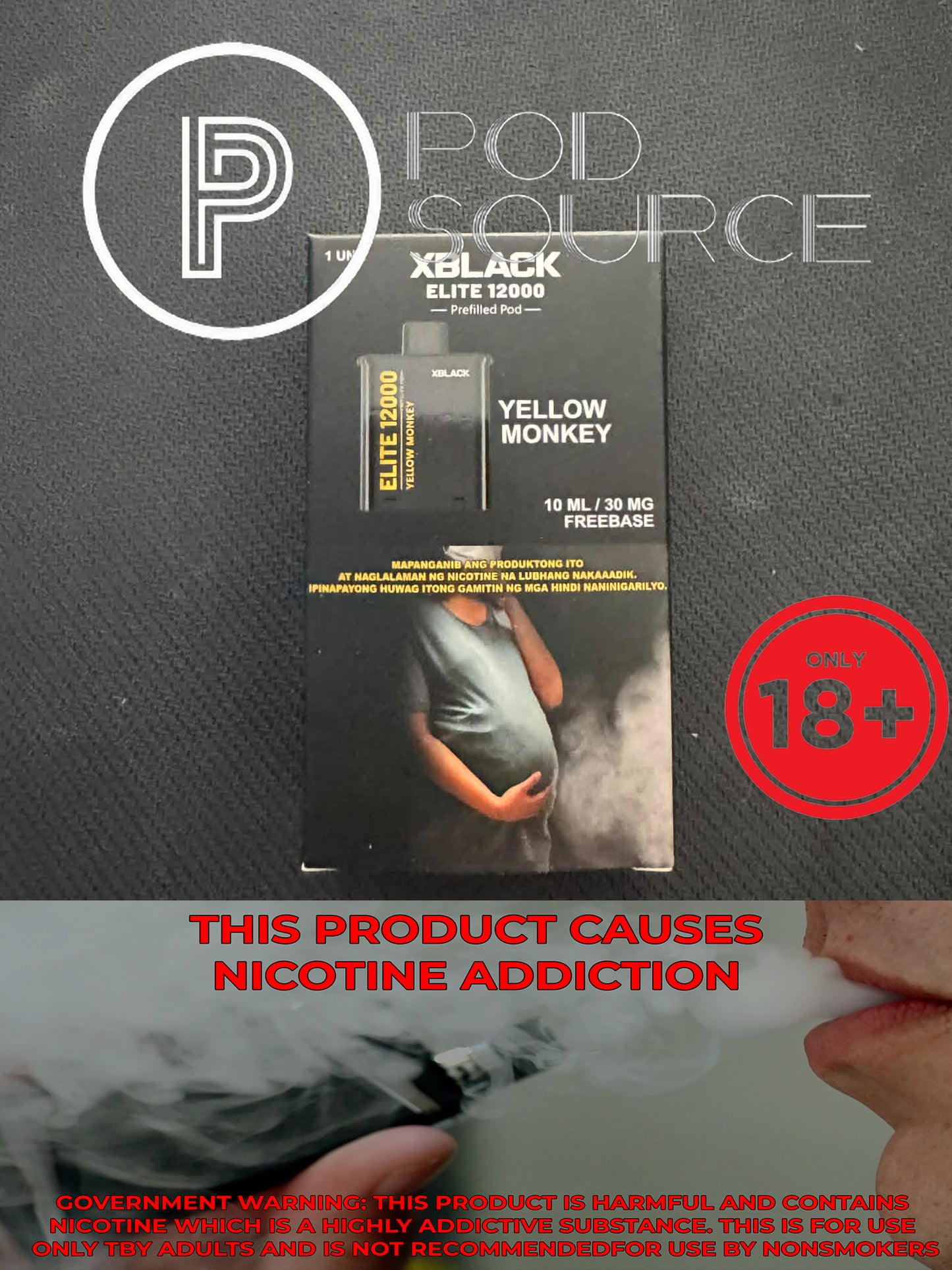 Black Elite V2 12,000 Puffs Disposable Pods