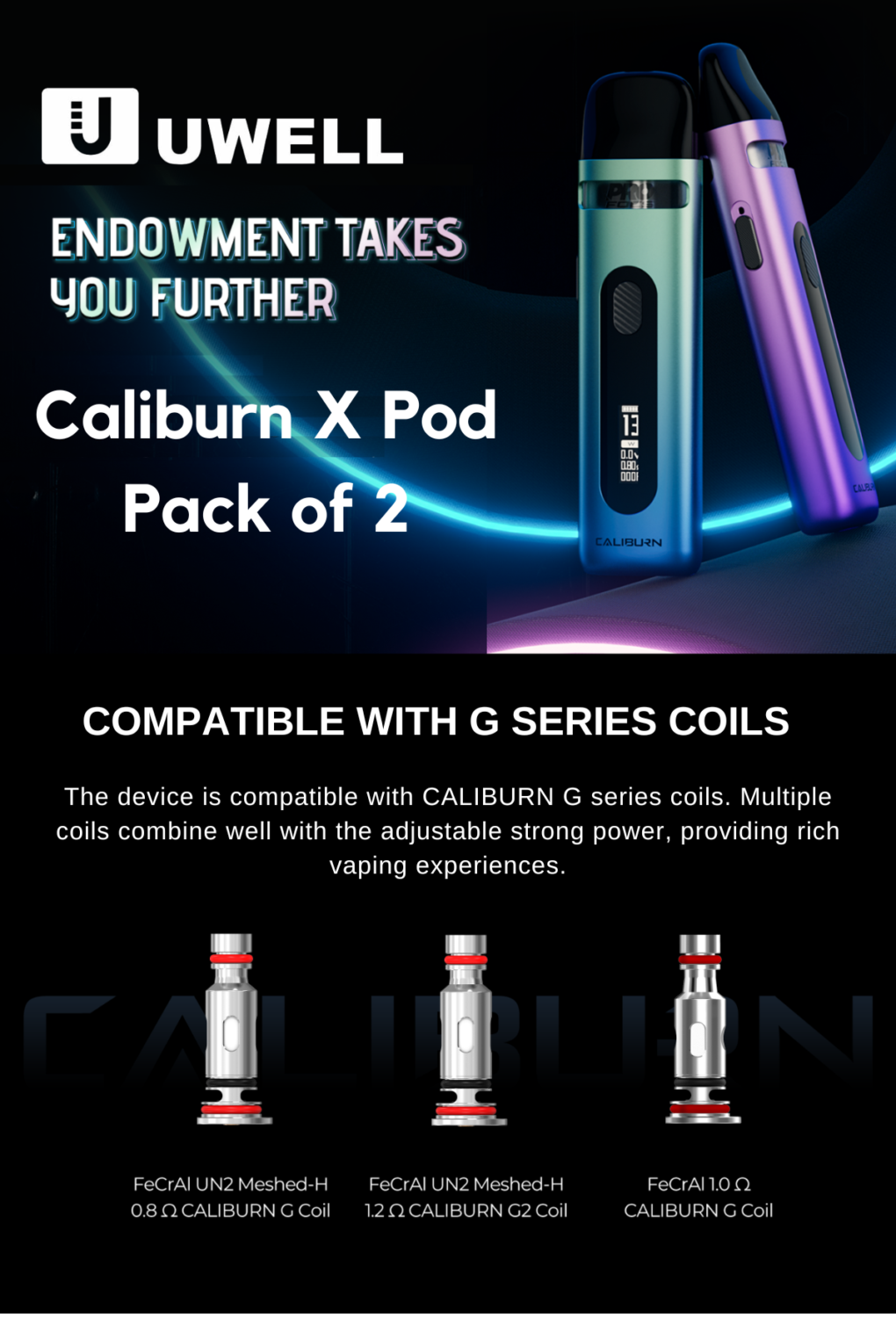 Uwell Caliburn X Empty Cartridge (2 pcs per pack)