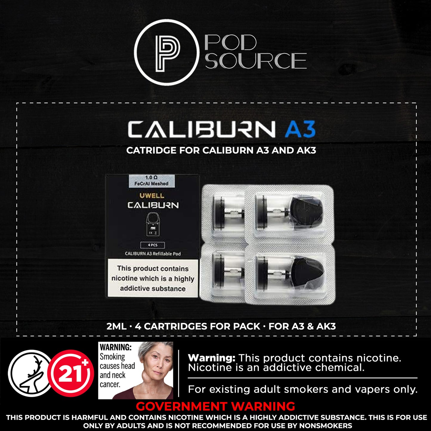 Uwell Caliburn A3 Cartridge 4 pcs per pack podsourcephilippines Uwell Caliburn A3 Cartridge 4 pcs per pack podsourcephilippines