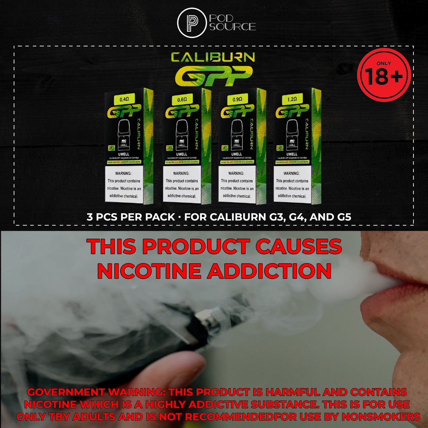 Uwell Caliburn GPP Cartridge 3ML (3 pcs per pack)