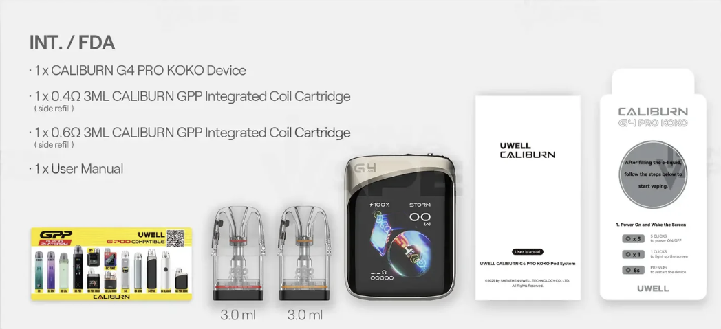 Uwell Caliburn G4 Pro Koko 35W 2,000 mAh Touchscreen Pod System