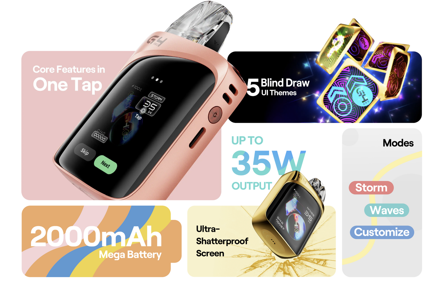 Uwell Caliburn G4 Pro Koko 35W 2,000 mAh Touchscreen Pod System