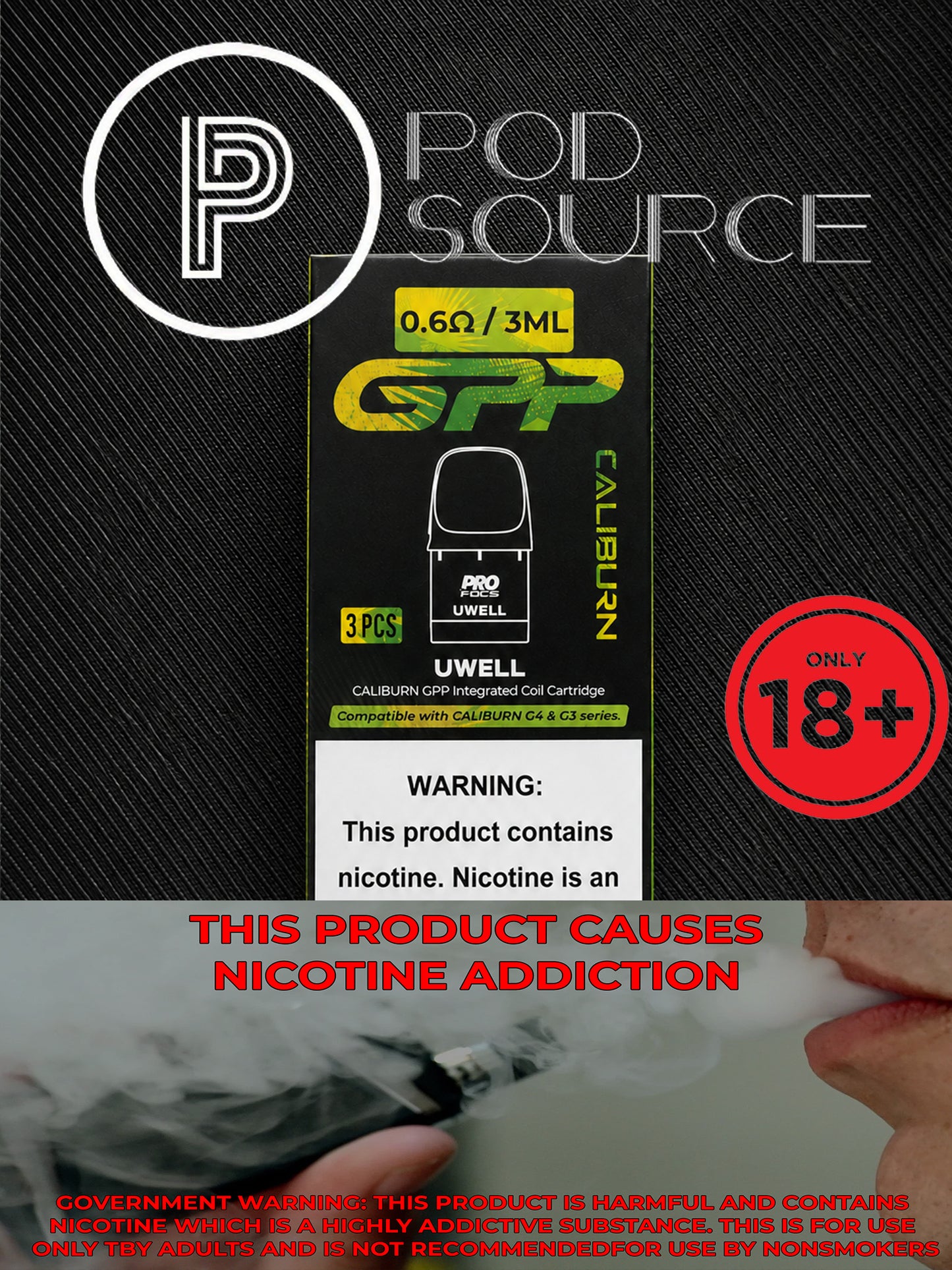 Uwell Caliburn GPP Cartridge 3ML (3 pcs per pack)