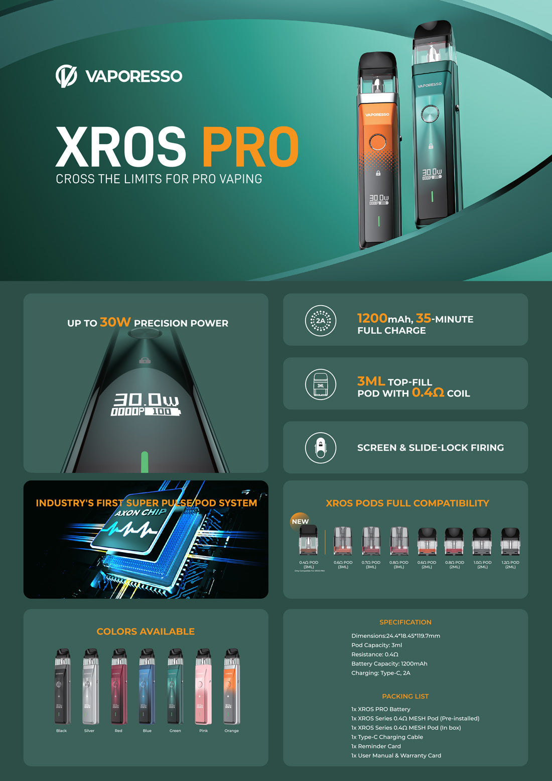 Vaporesso Xros Pro Kit 1,200 mAh