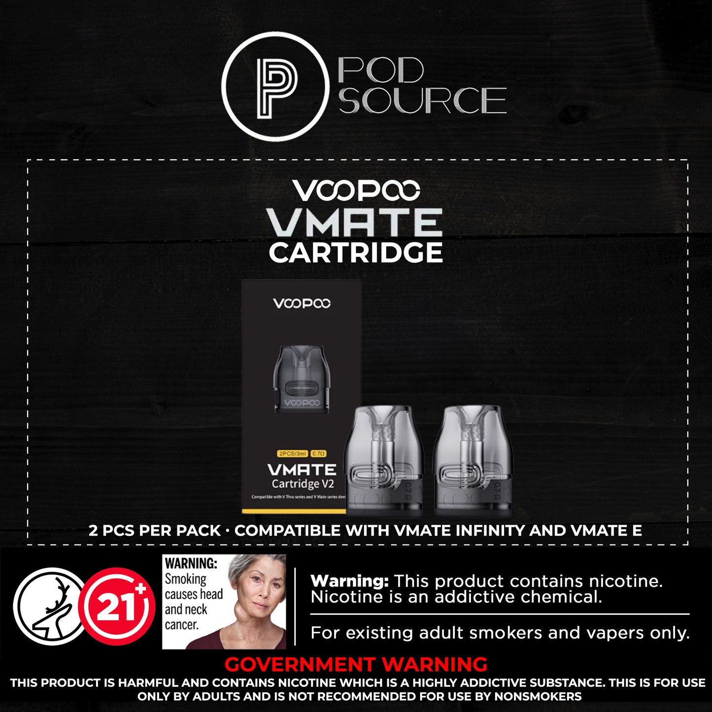 Voopoo Vmate V2 Cartridge 2pcs per pack