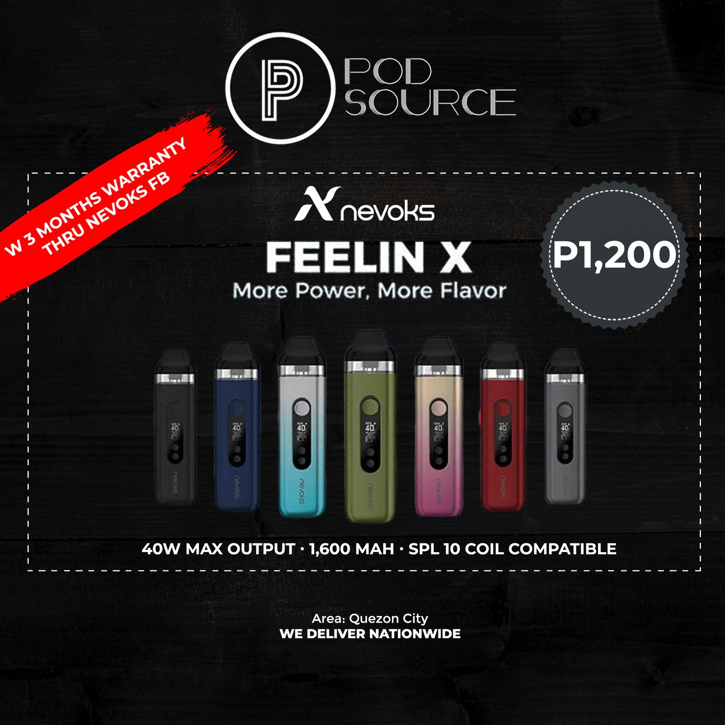 Nevoks Feelin X Pod Kit 1,600 mAh